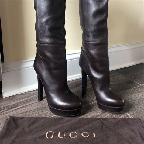 gucci fur boots|gucci high heel boots.